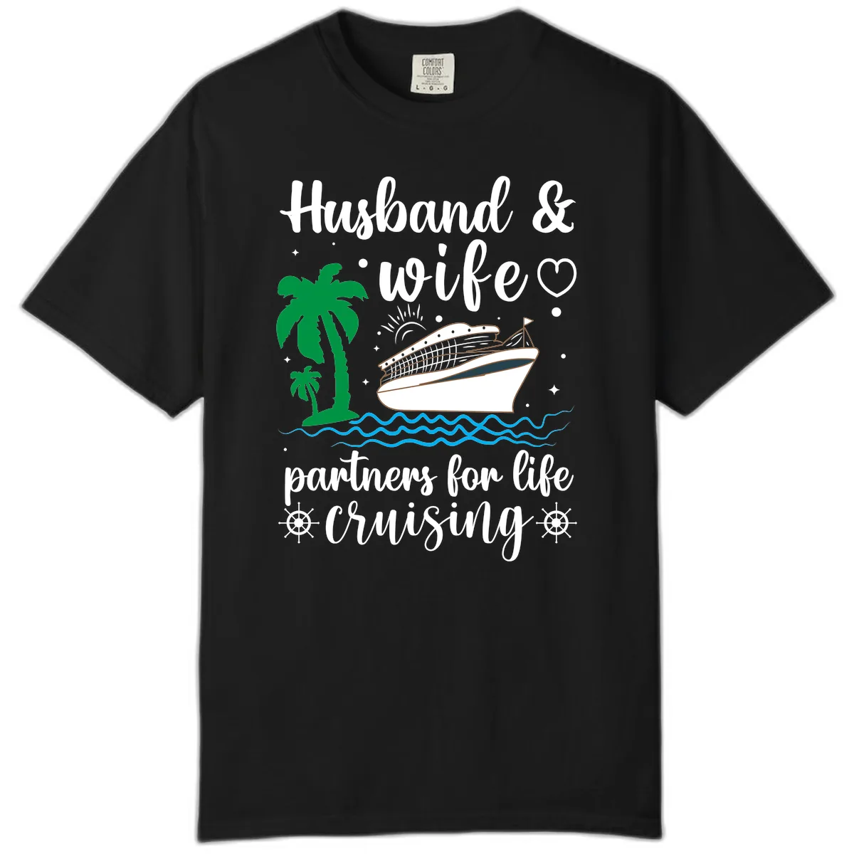Husband & Wife Partners For Life Cruising Comfort Color in Black