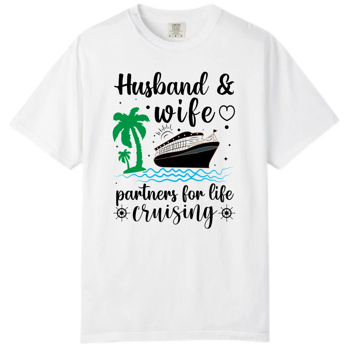 Husband & Wife Partners For Life Cruising Comfort Color in White
