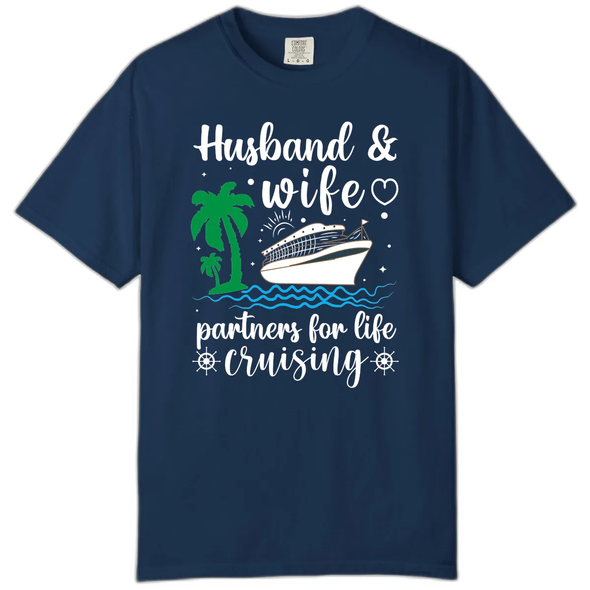 Husband & Wife Partners For Life Cruising Comfort Color in Navy