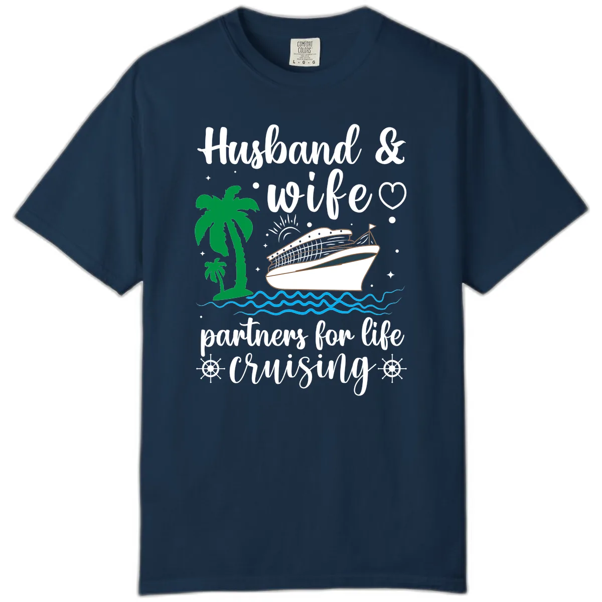 Husband & Wife Partners For Life Cruising Comfort Color in True Navy