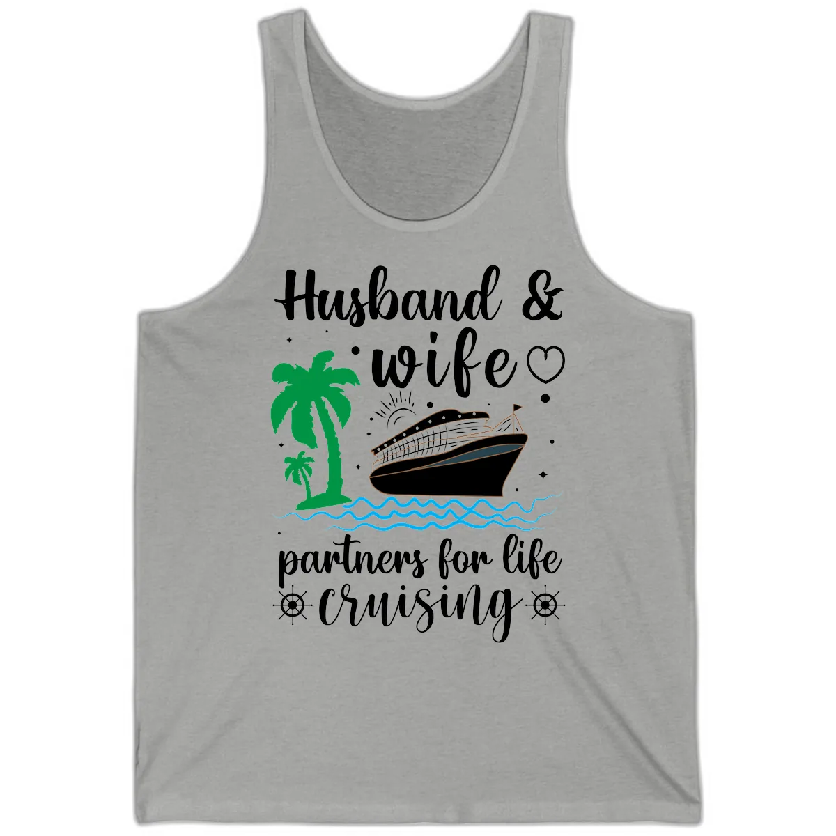 Husband & Wife Partners For Life Cruising Tank in Athletic Heather