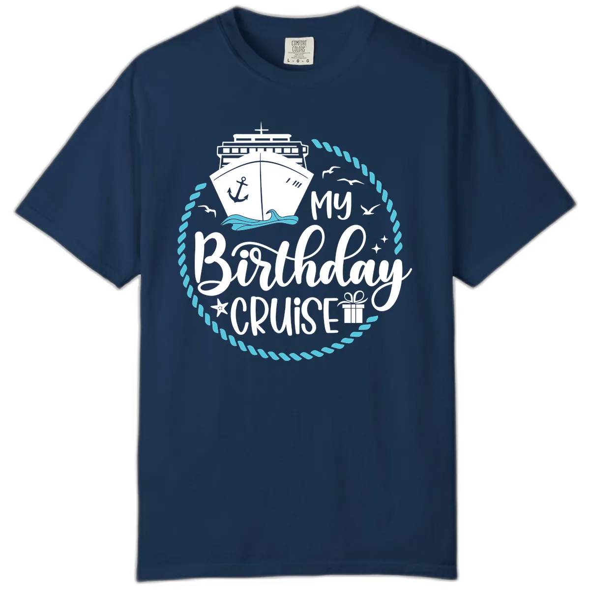 My Birthday Cruise Comfort Color in Navy