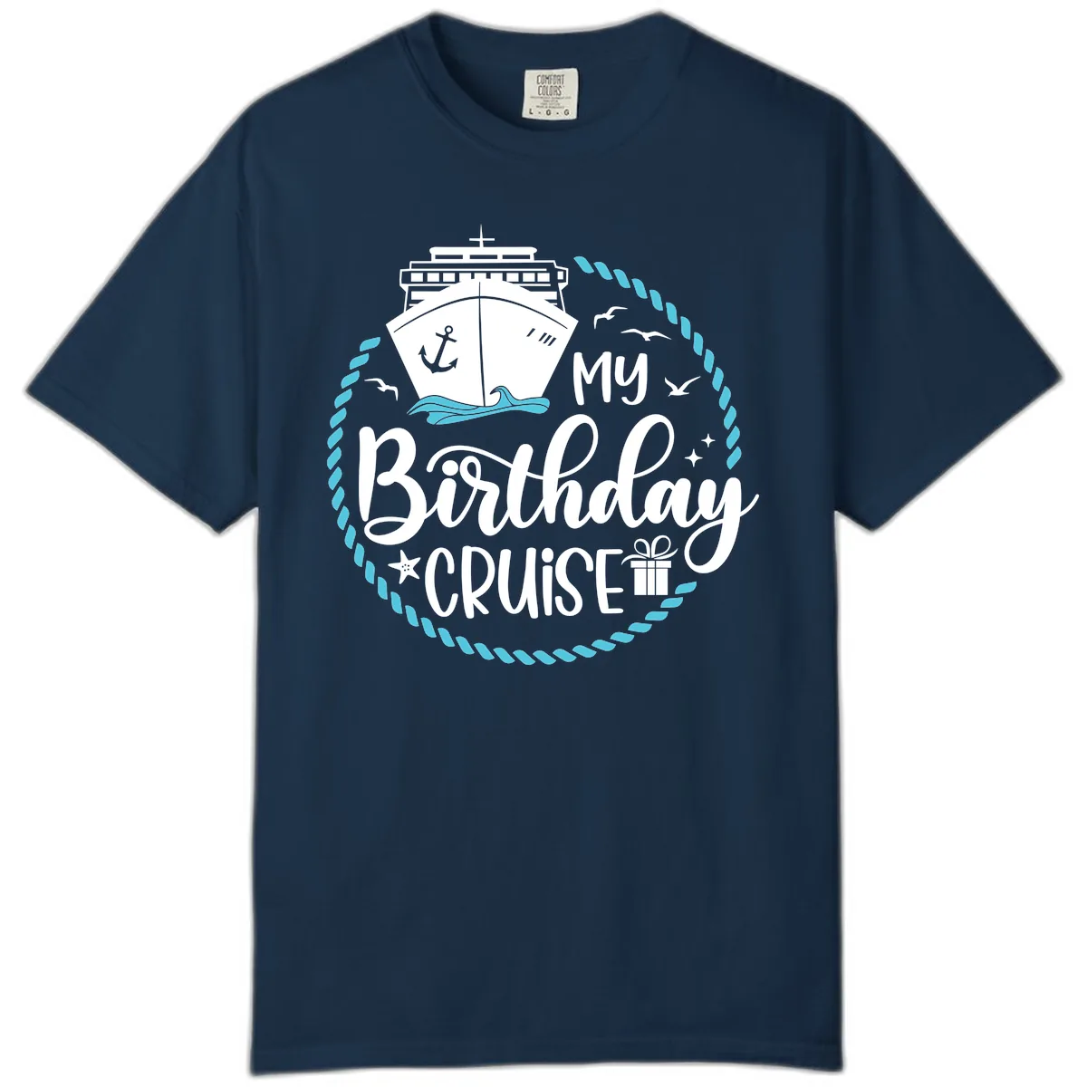 My Birthday Cruise Comfort Color in True Navy