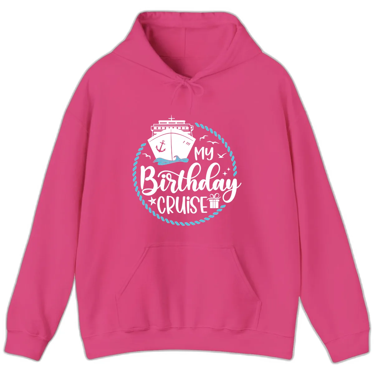 My Birthday Cruise Hoodie in Heliconia
