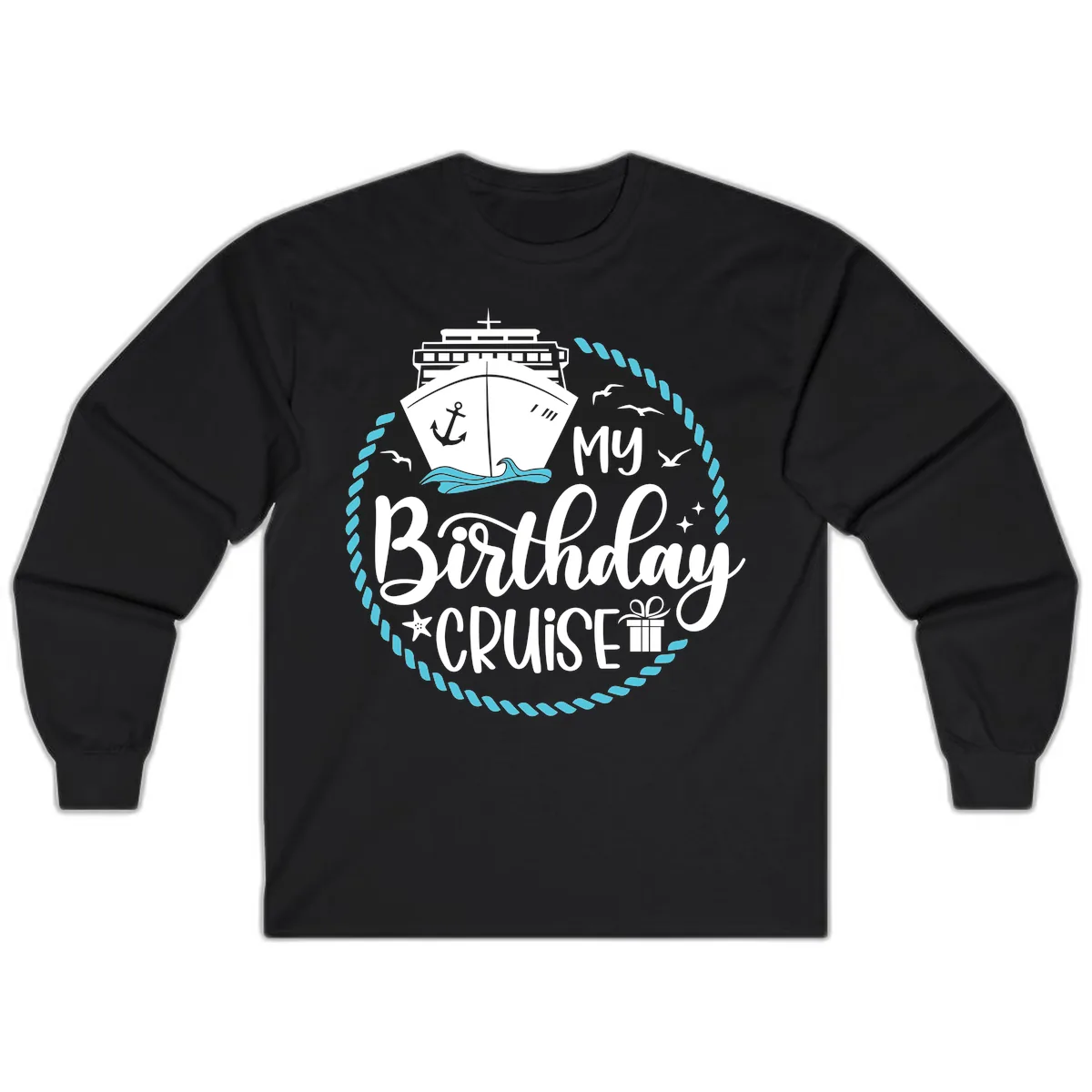 My Birthday Cruise Long Sleeve in Black