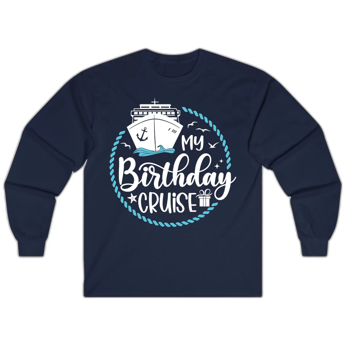 My Birthday Cruise Long Sleeve in Navy