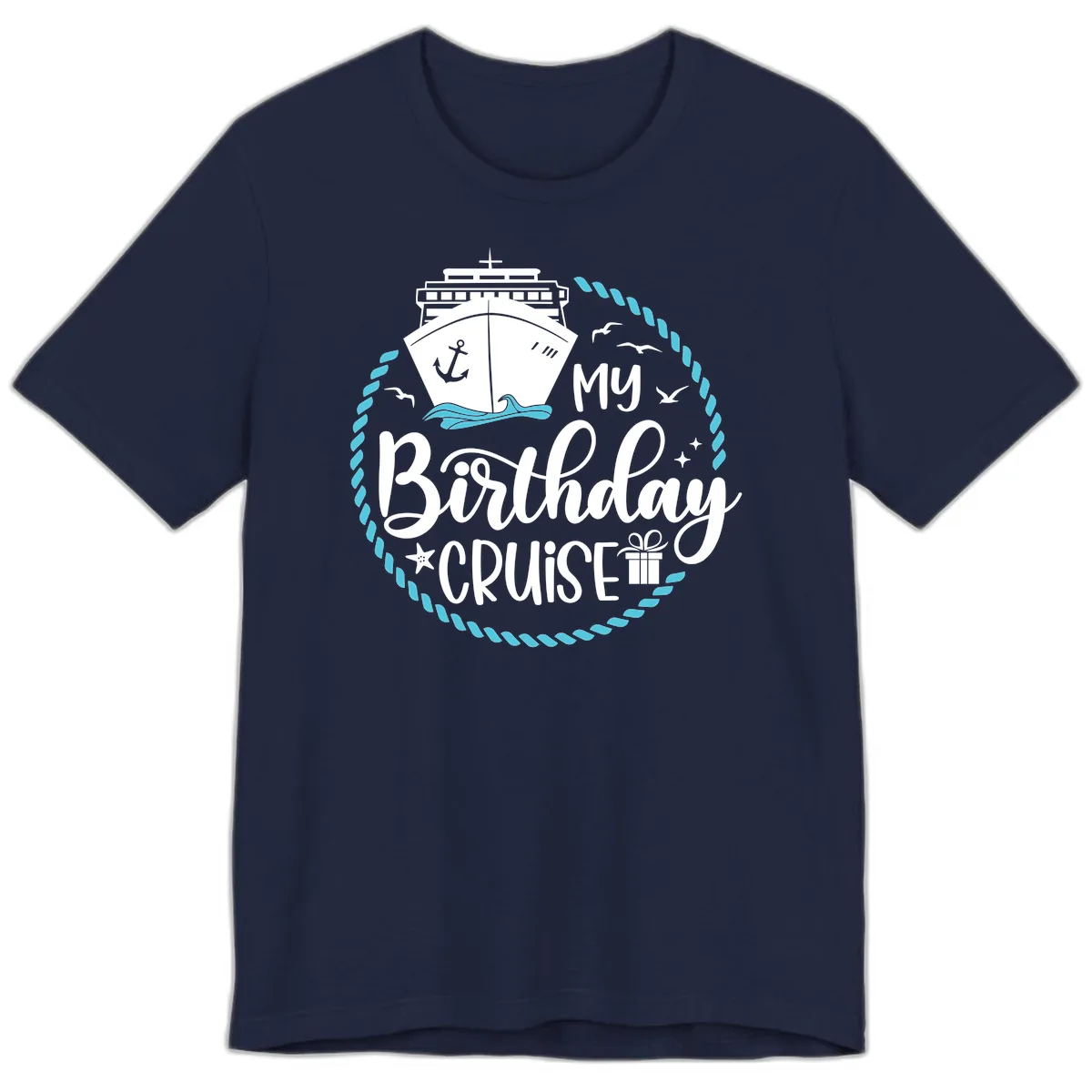 My Birthday Cruise Premium T-Shirt in Navy
