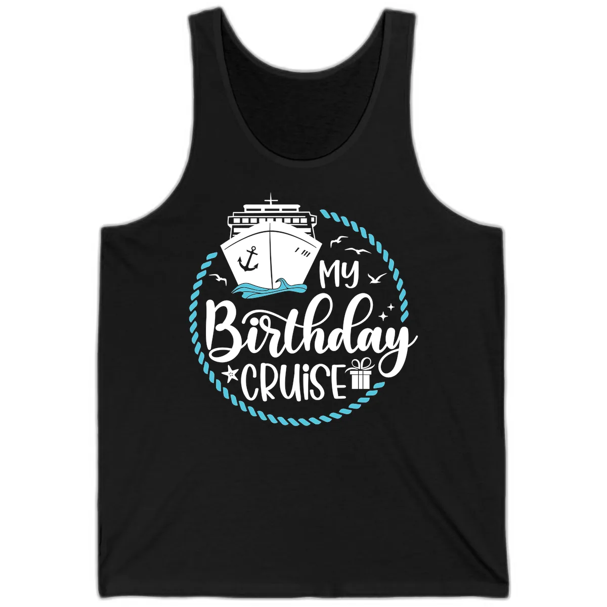 My Birthday Cruise Tank in Black