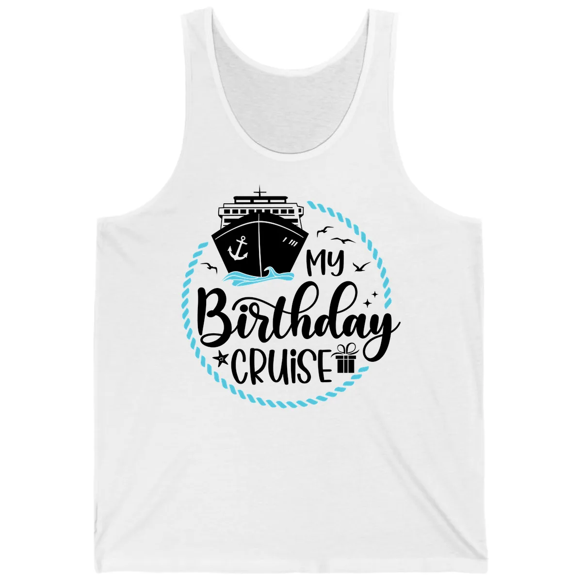 My Birthday Cruise Tank in White