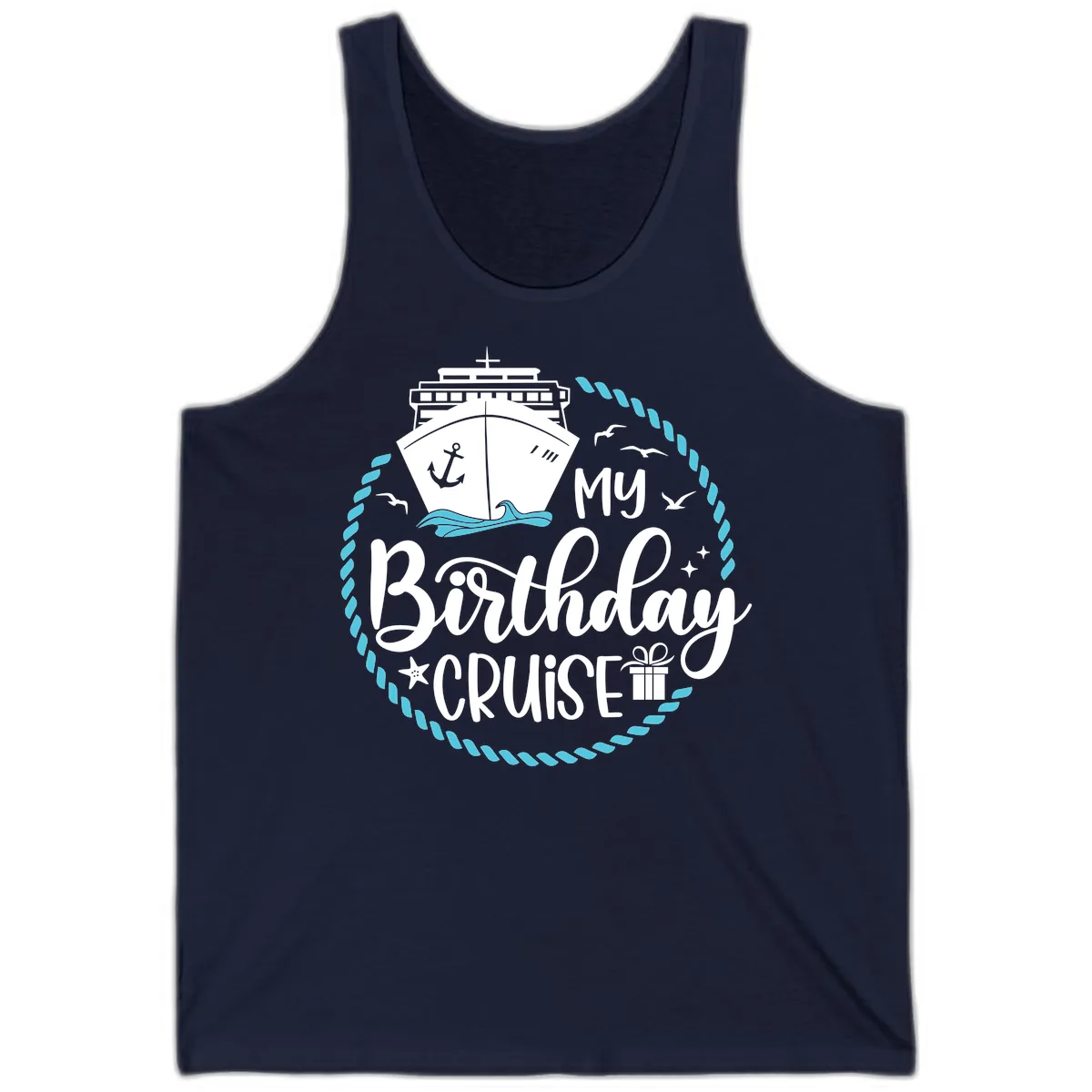 My Birthday Cruise Tank in Navy