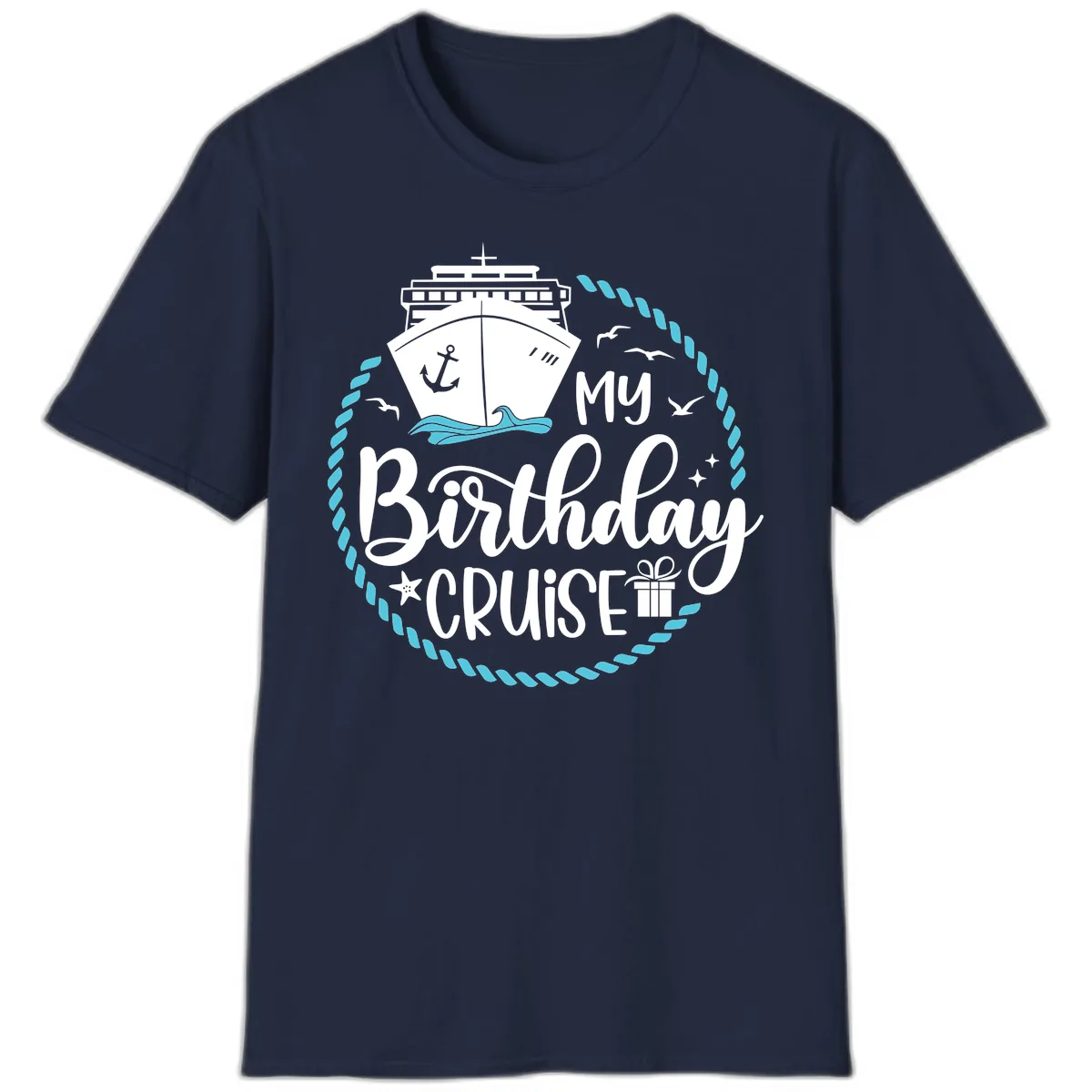 My Birthday Cruise T-Shirt in Navy