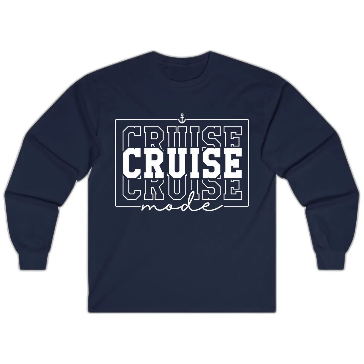 Cruise Mode Anchor Nautical Design Long Sleeve in Navy