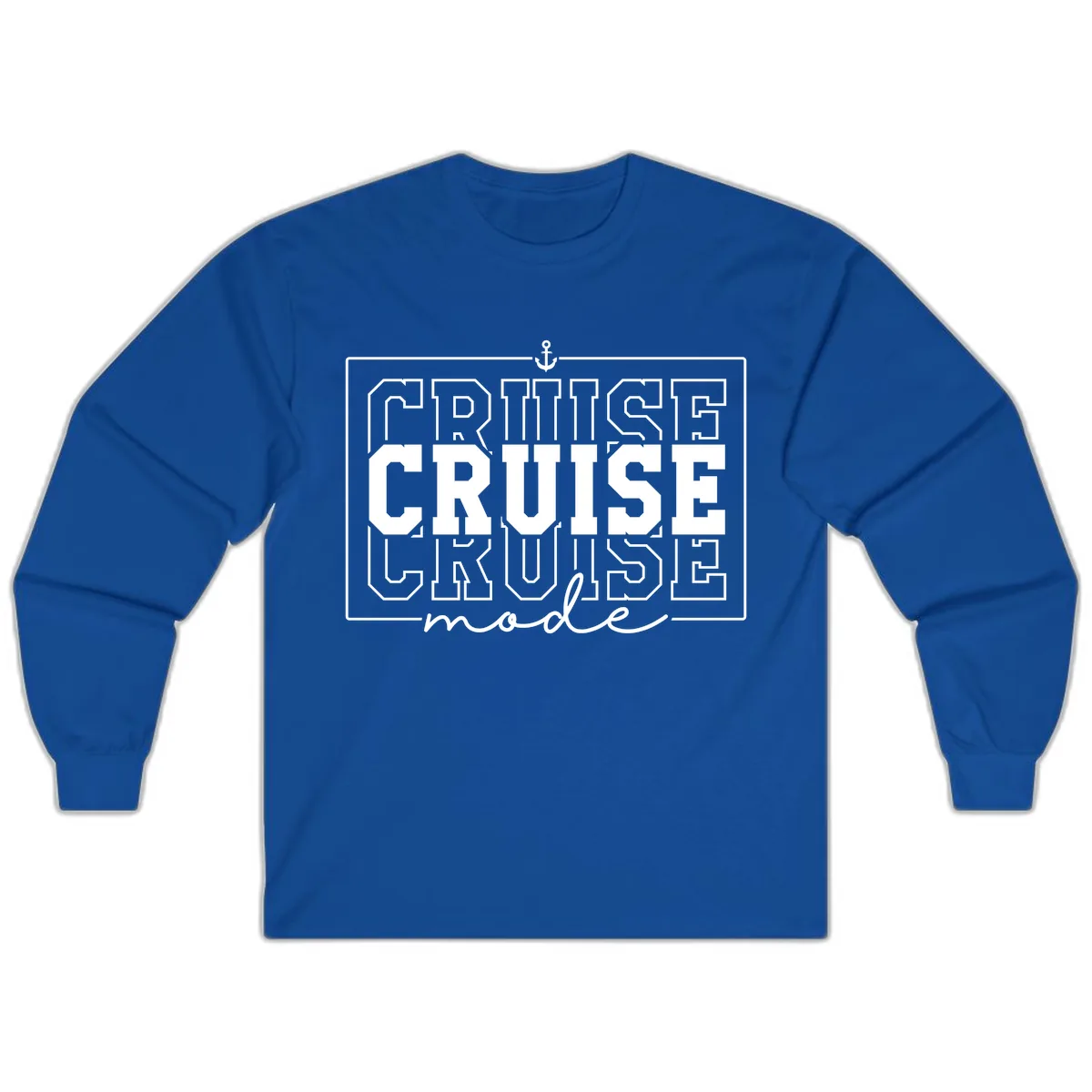 Cruise Mode Anchor Nautical Design Long Sleeve in Royal