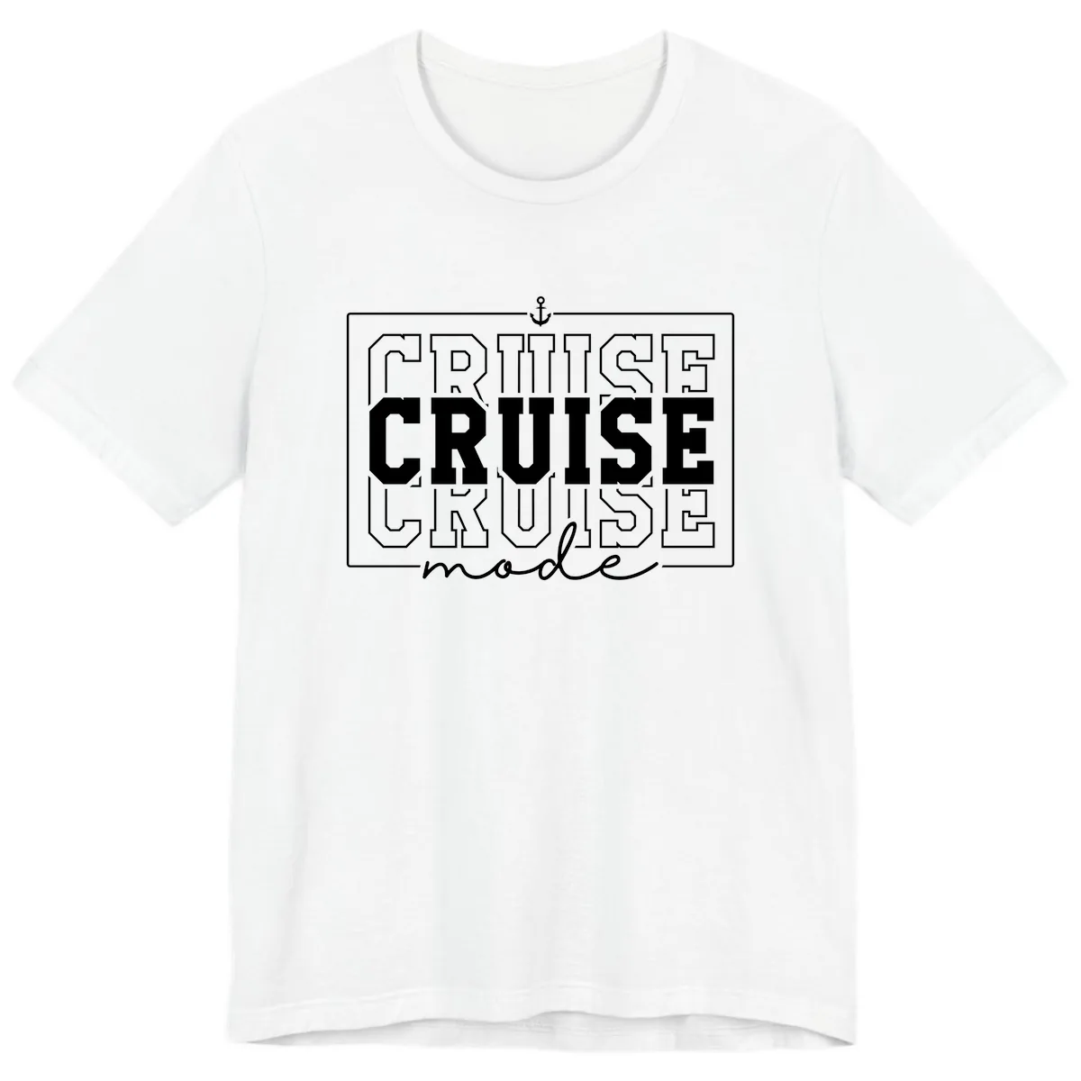 Cruise Mode Anchor Nautical Design Premium T-Shirt in White
