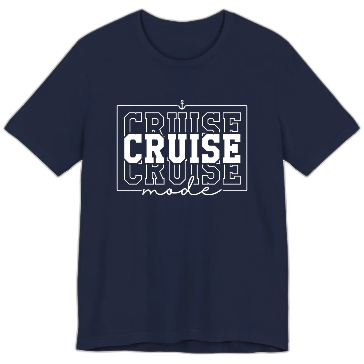 Cruise Mode Anchor Nautical Design Premium T-Shirt in Navy