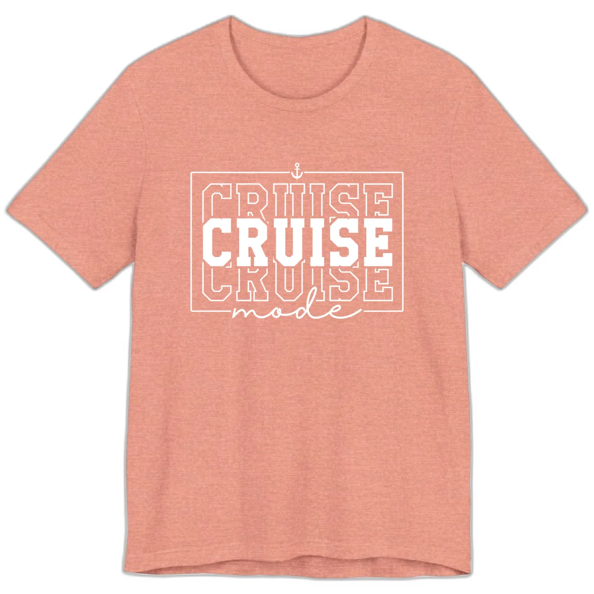 Cruise Mode Anchor Nautical Design Premium T-Shirt in Heather Sunset