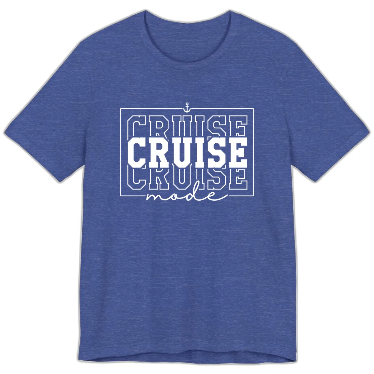 Cruise Mode Anchor Nautical Design Premium T-Shirt in Heather True Royal