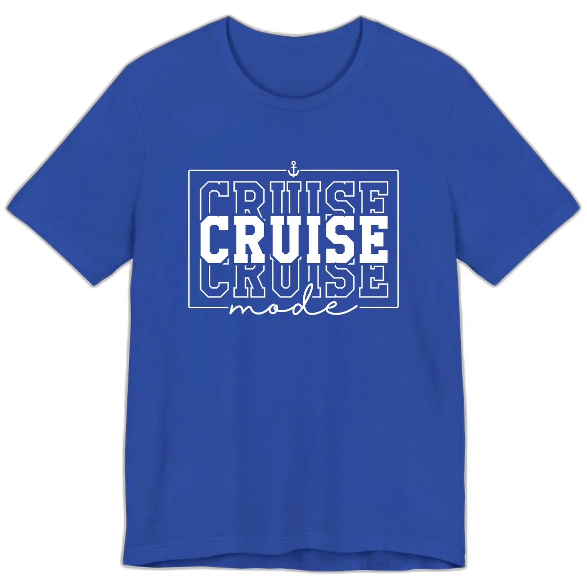 Cruise Mode Anchor Nautical Design Premium T-Shirt in True Royal