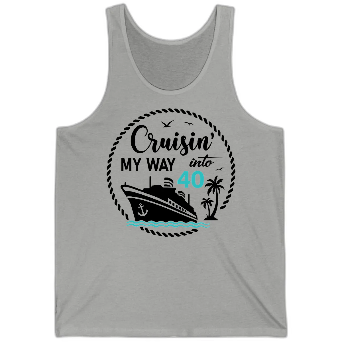 Cruisin' My Way Into 40 Tank in Athletic Heather