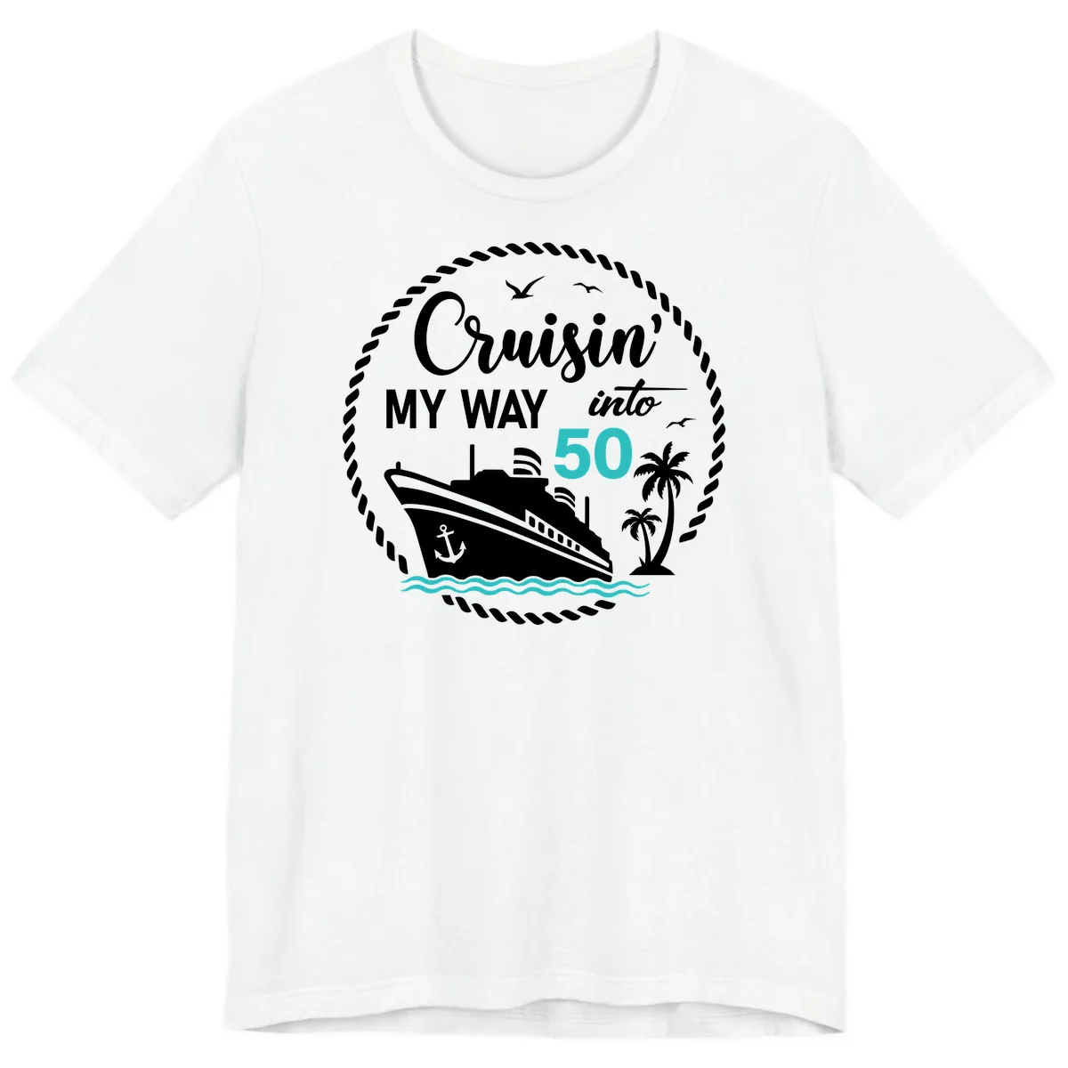 Cruisin' My Way Into 50 Premium T-Shirt in White