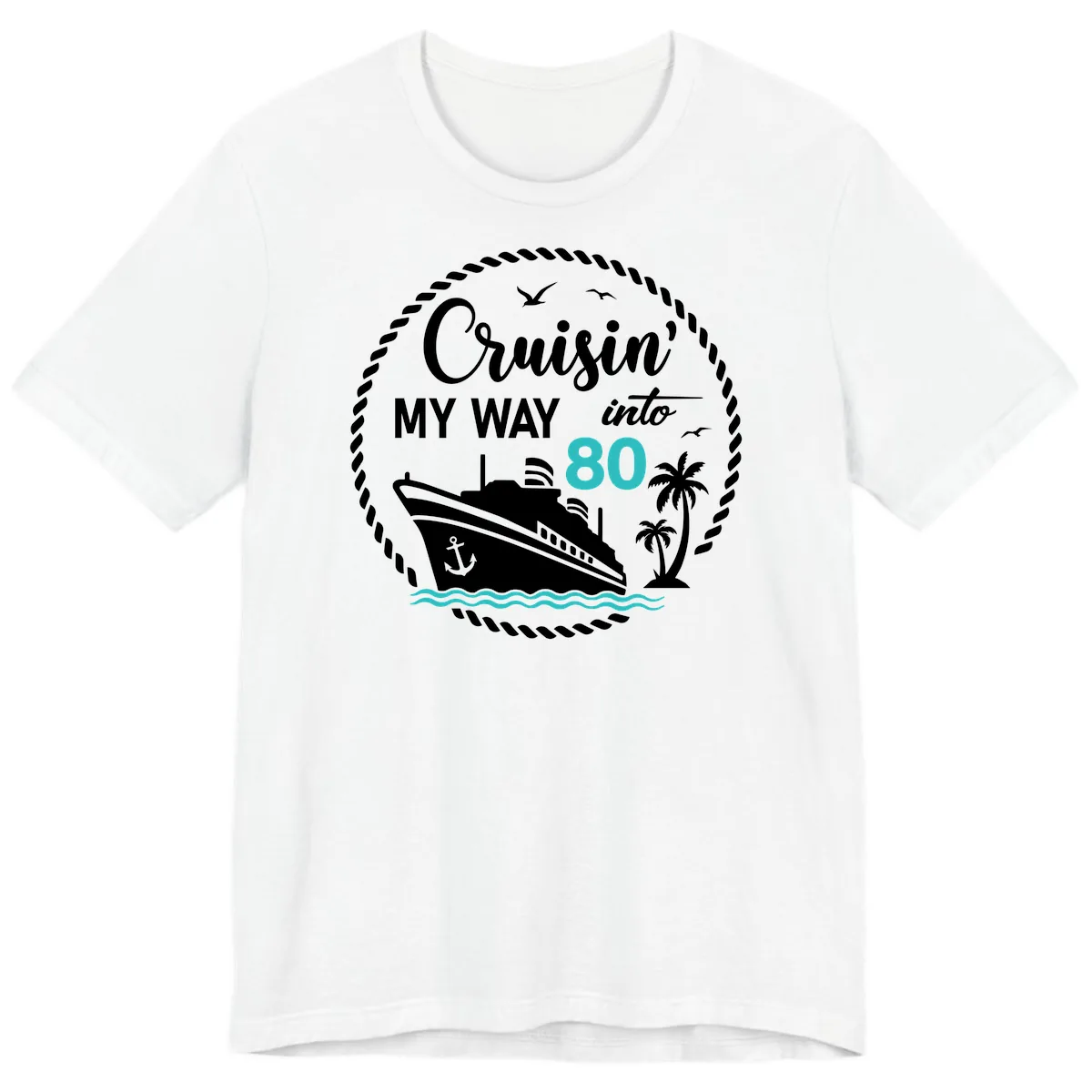 Cruisin' My Way Into 80 Premium T-Shirt in White