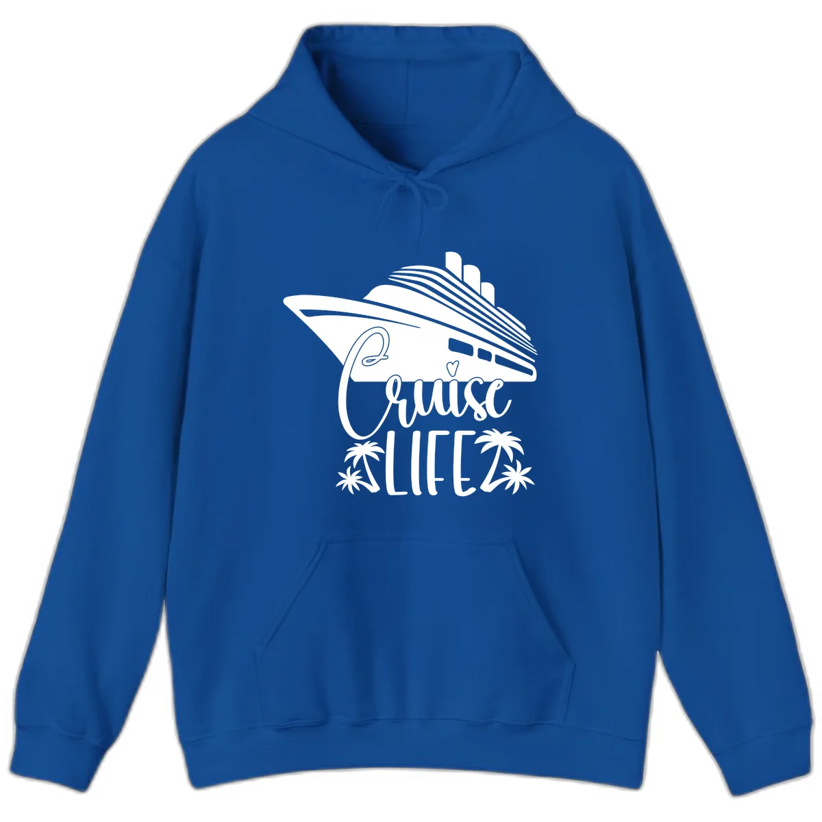 Cruise Life Ship & Palm Trees Hoodie in Royal