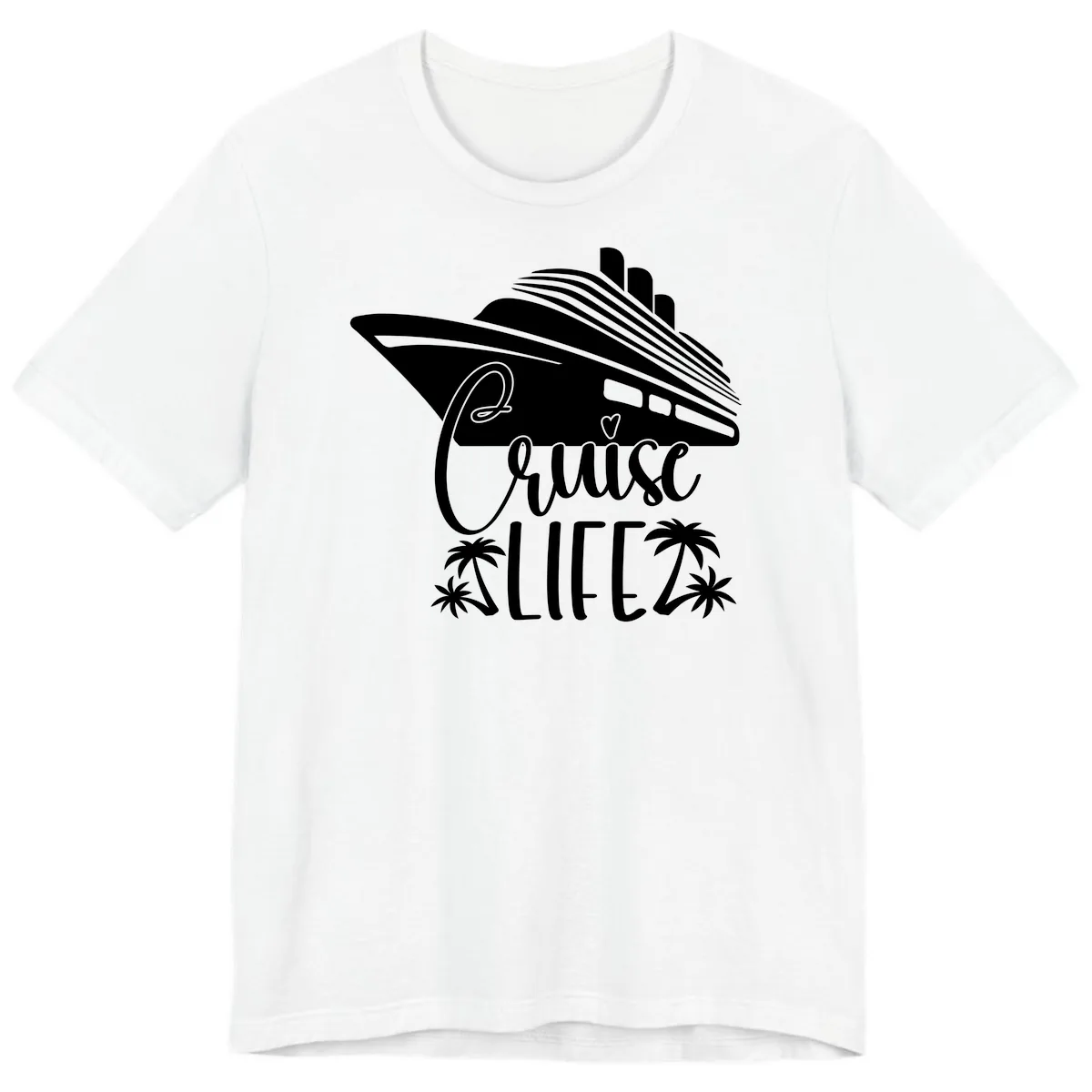 Cruise Life Ship & Palm Trees Premium T-Shirt in White