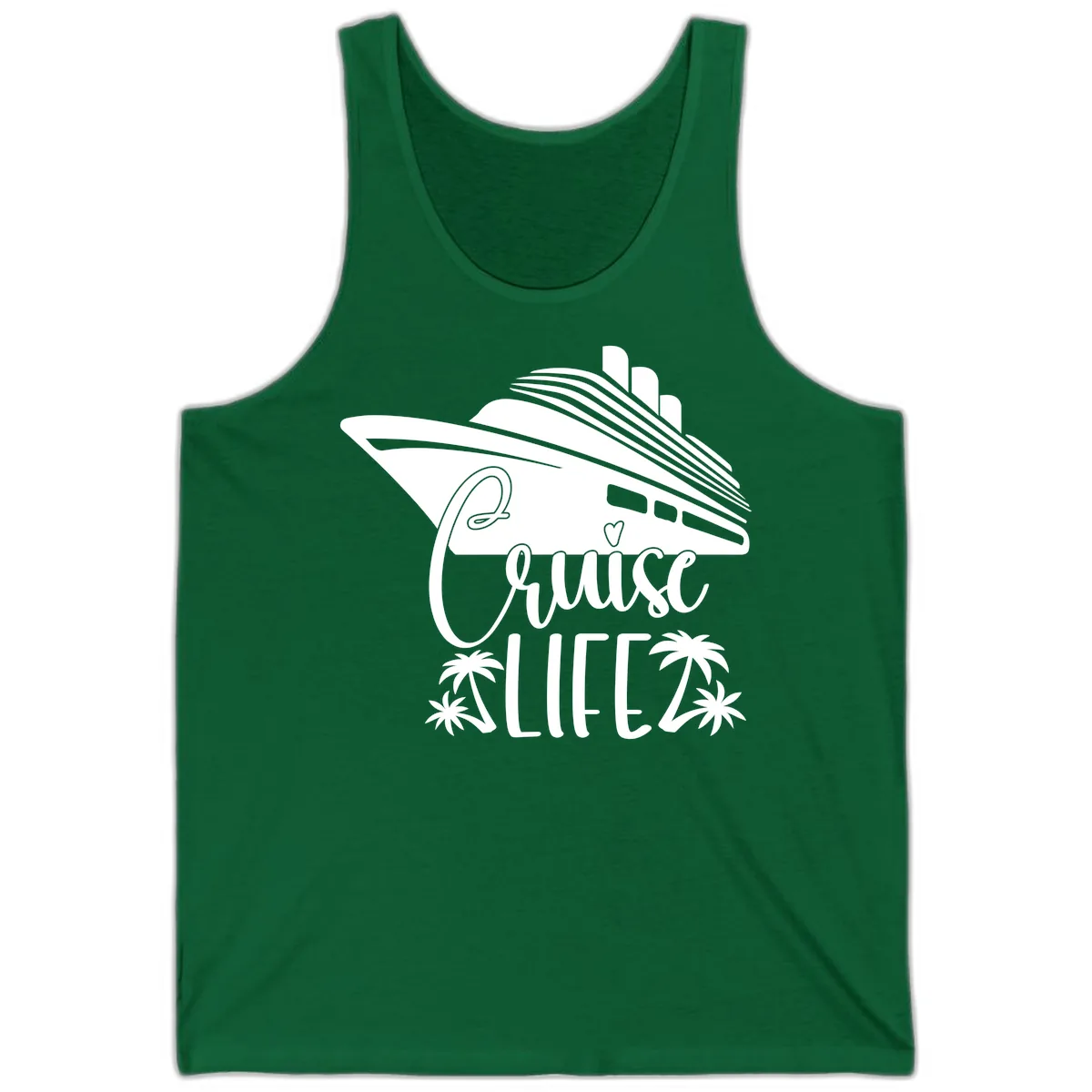 Cruise Life Ship & Palm Trees Tank in Kelly