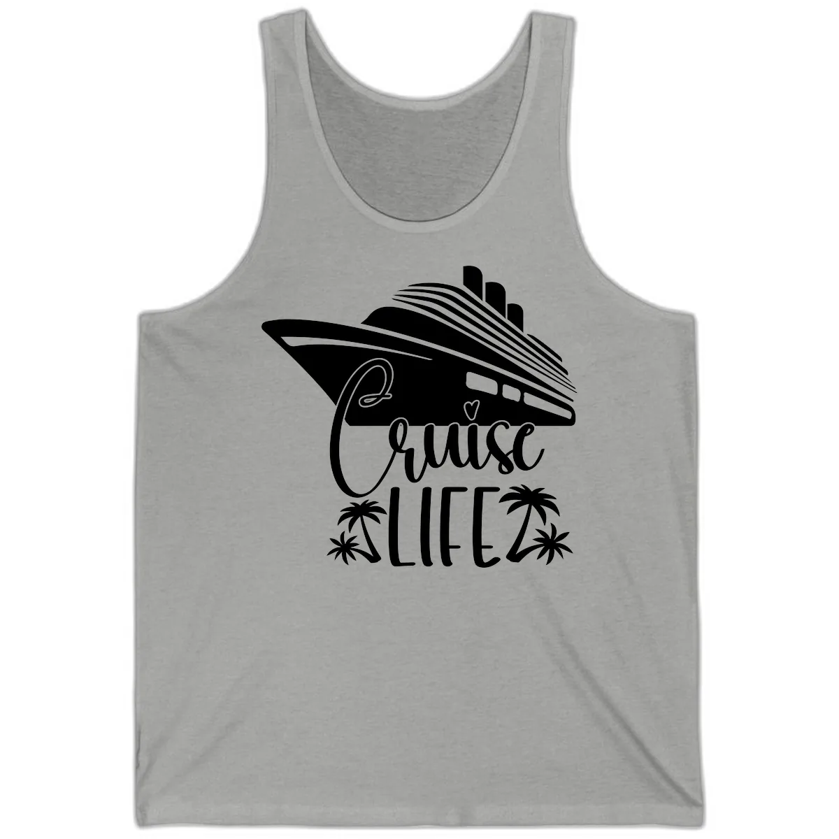 Cruise Life Ship & Palm Trees Tank in Athletic Heather