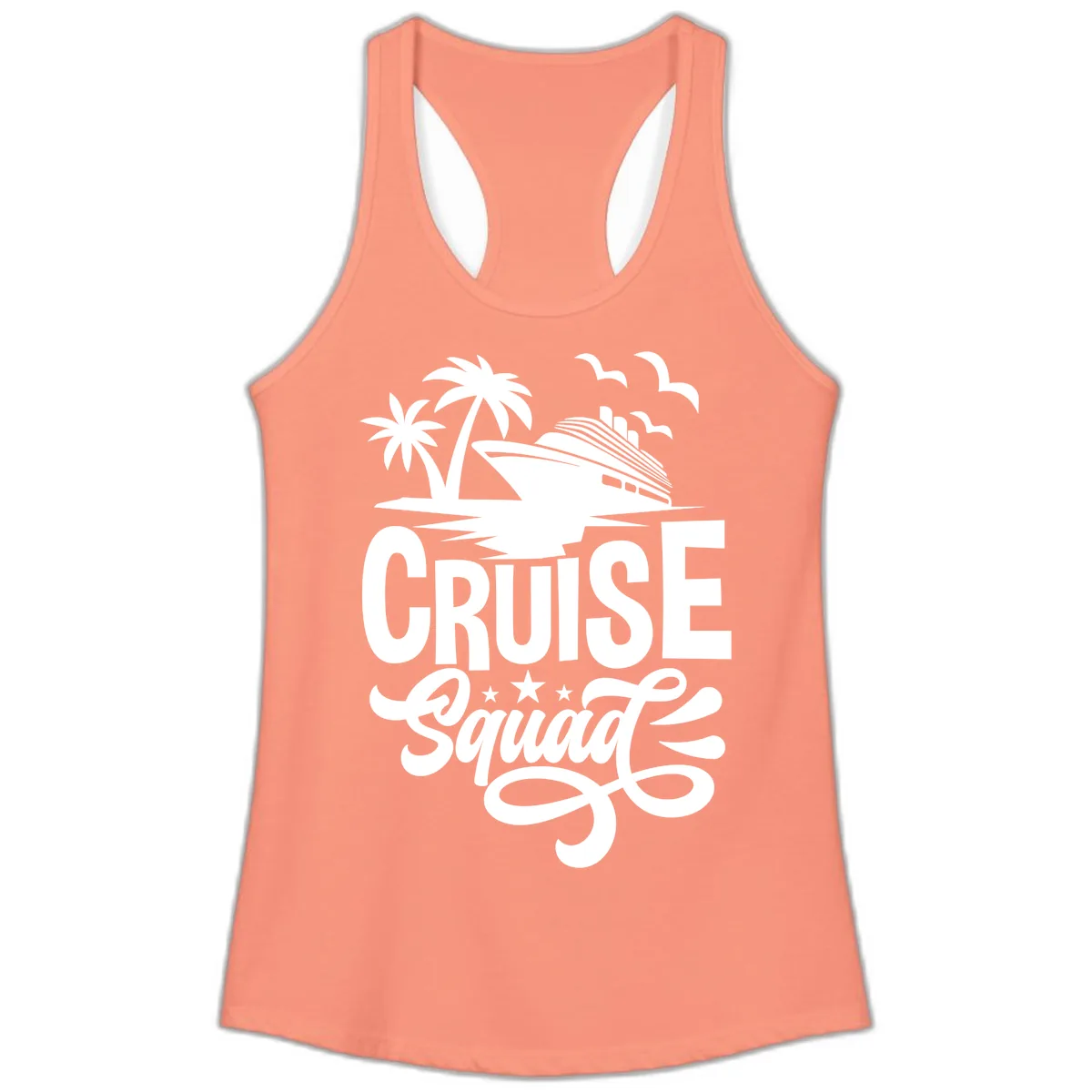 Cruise Squad Goals Ladies Tank in Solid Light Orange