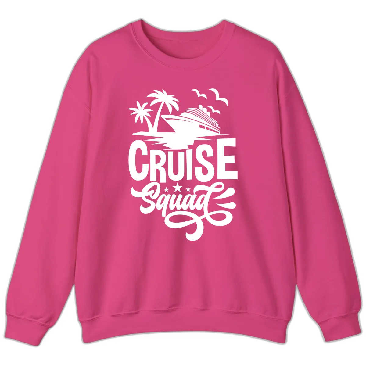Cruise Squad Goals Sweatshirt in Heliconia