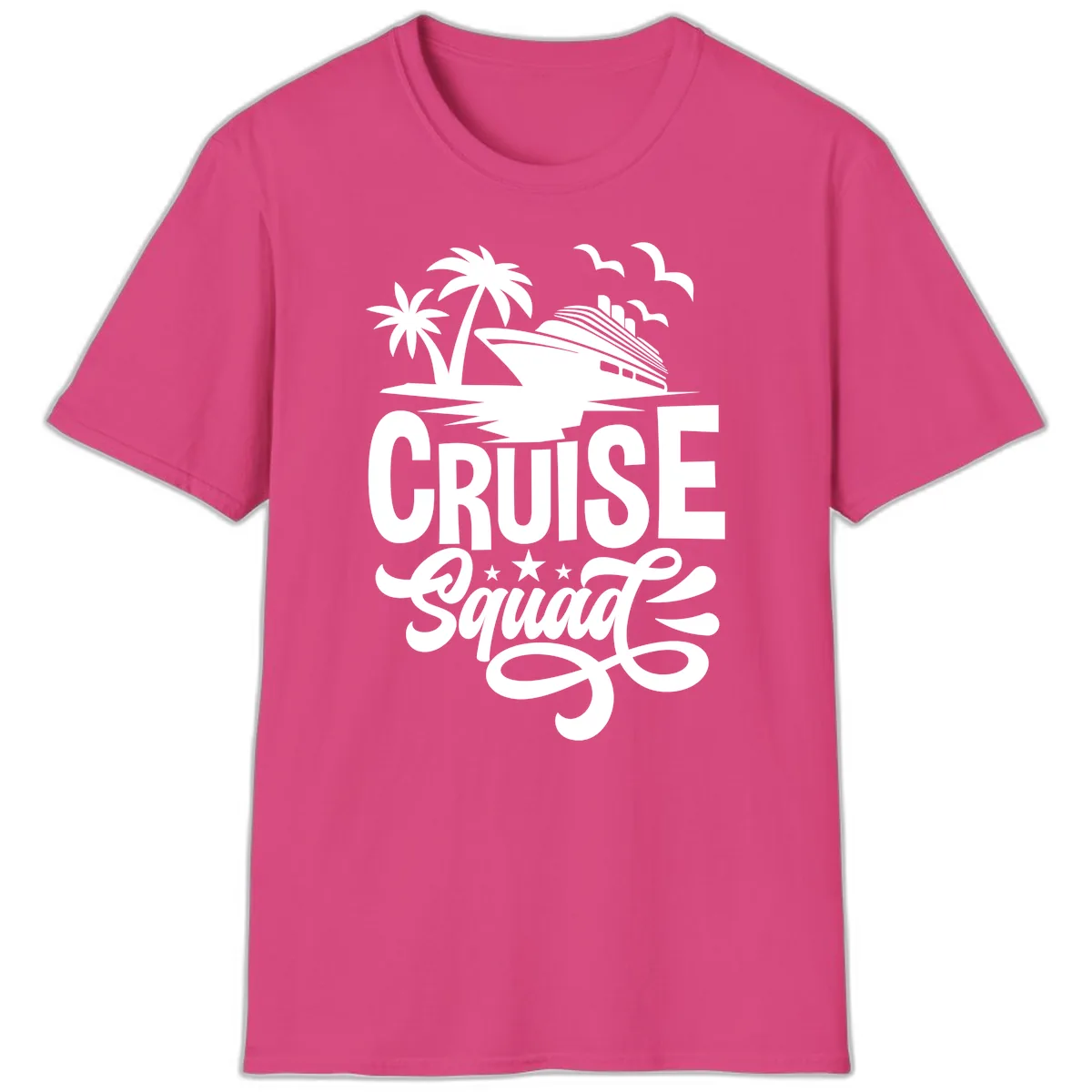 Cruise Squad Goals T-Shirt in Heliconia