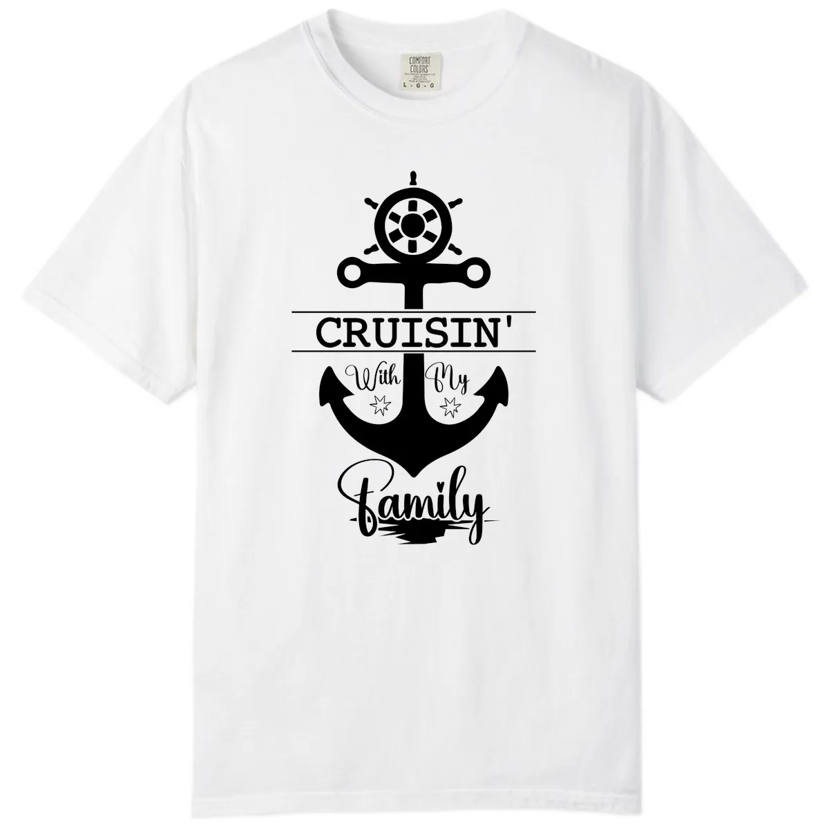 Cruisin' With My Family Anchor Comfort Color in White