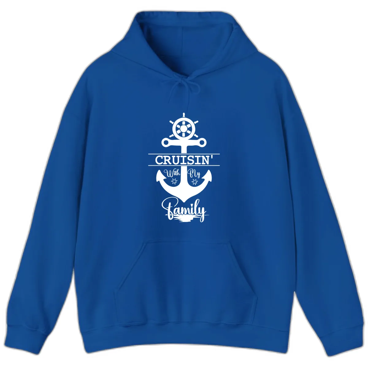 Cruisin' With My Family Anchor Hoodie in Royal