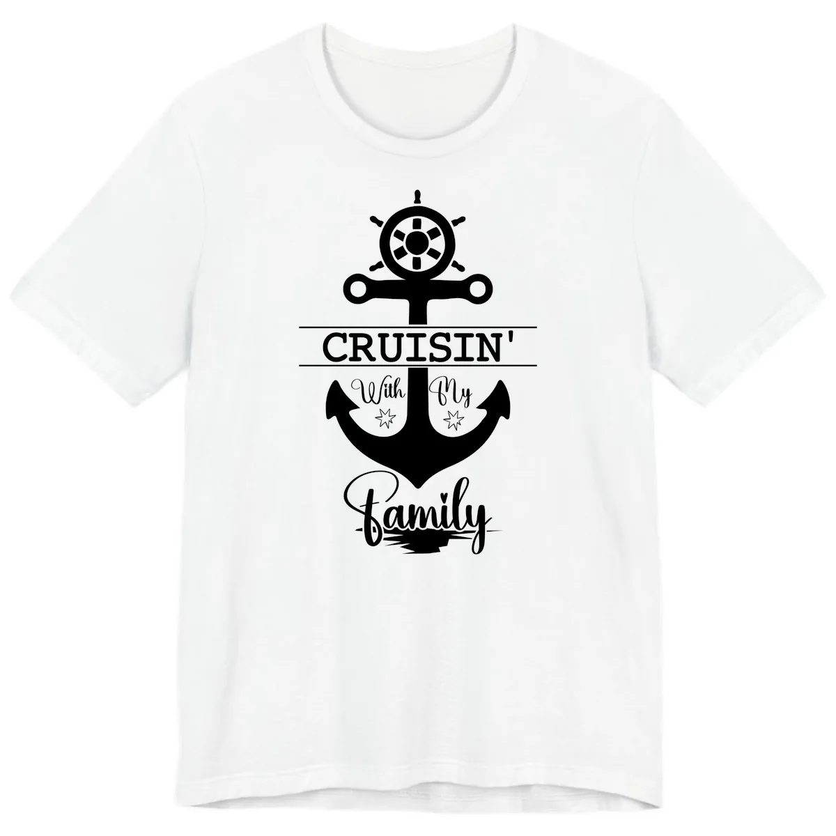 Cruisin' With My Family Anchor Premium T-Shirt in White