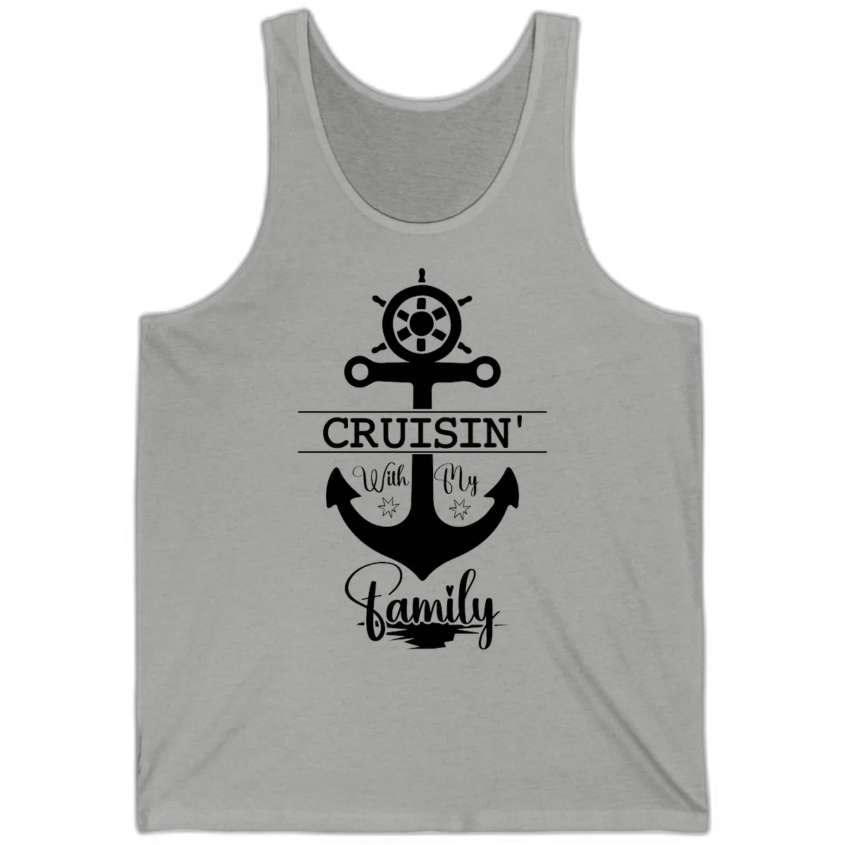 Cruisin' With My Family Anchor Tank in Athletic Heather
