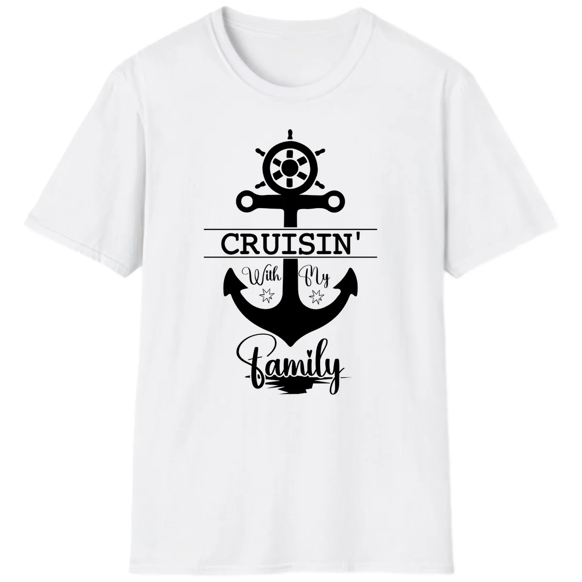 Cruisin' With My Family Anchor T-Shirt in White