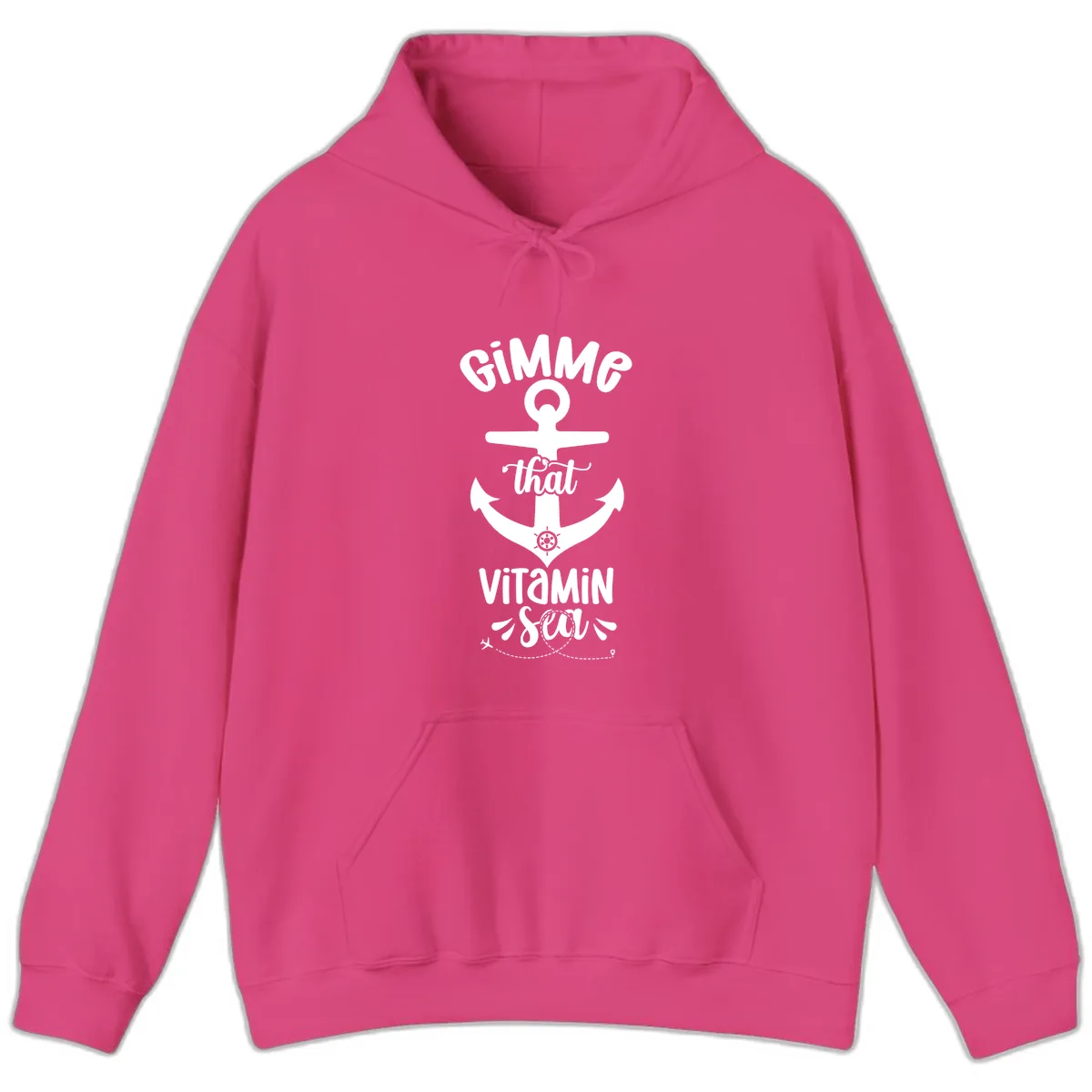 Gimme That Vitamin Sea Anchor Hoodie in Heliconia