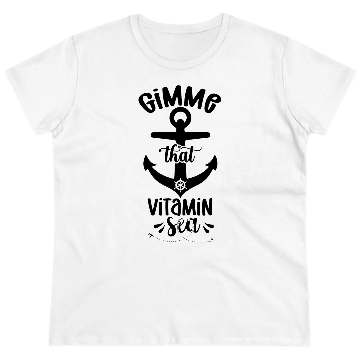Gimme That Vitamin Sea Anchor Ladies Tee in White