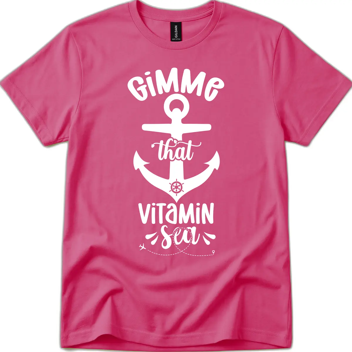 Gimme That Vitamin Sea Anchor T-Shirt in Heliconia