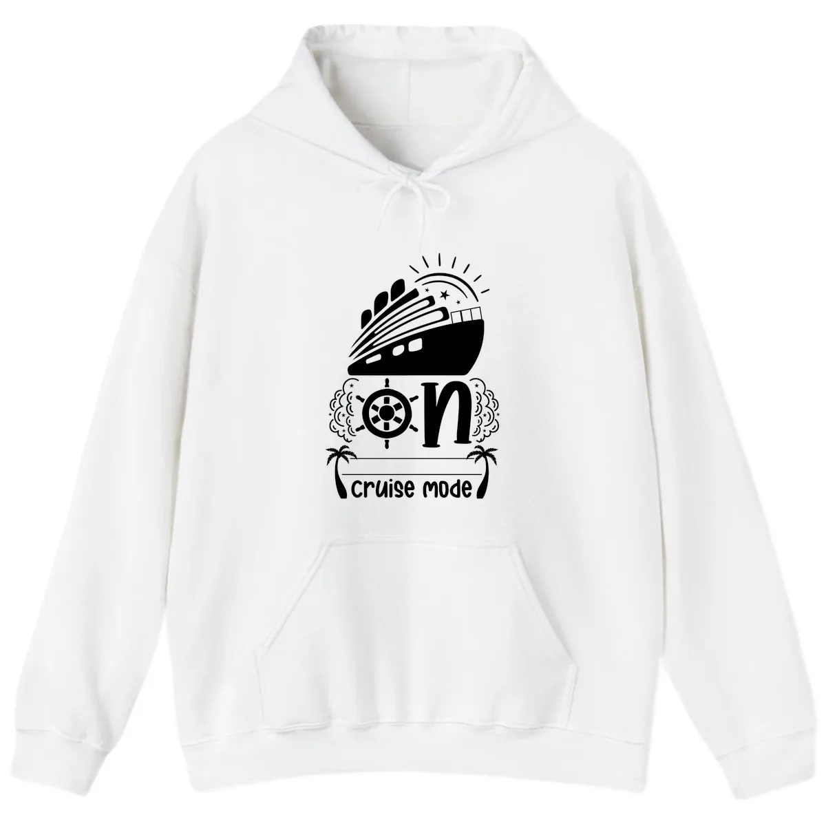 Cruise Mode On Hoodie in White