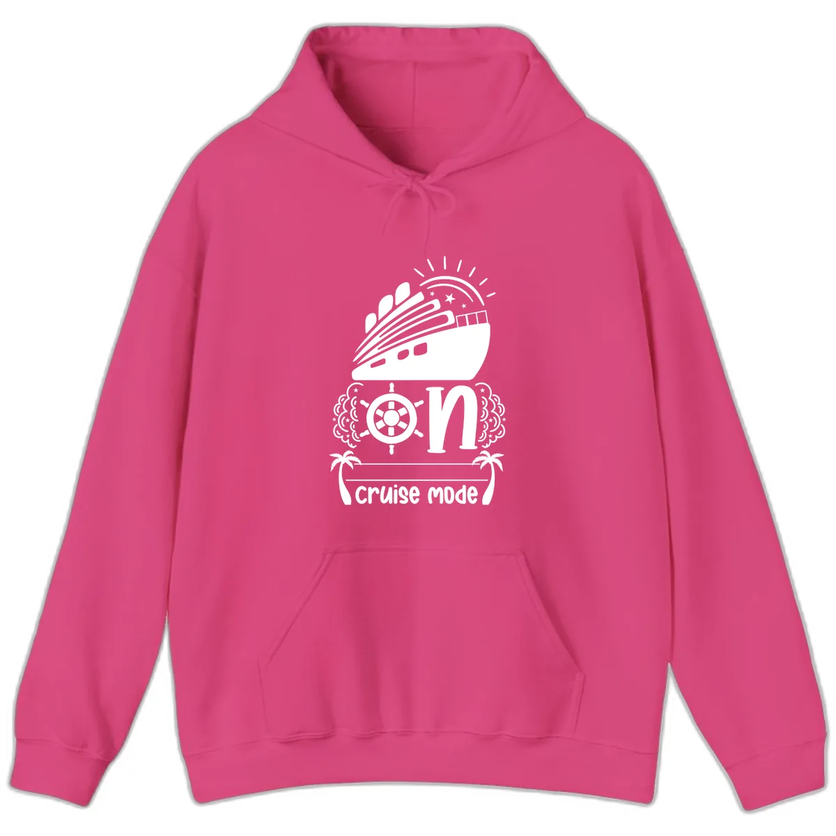 Cruise Mode On Hoodie in Heliconia