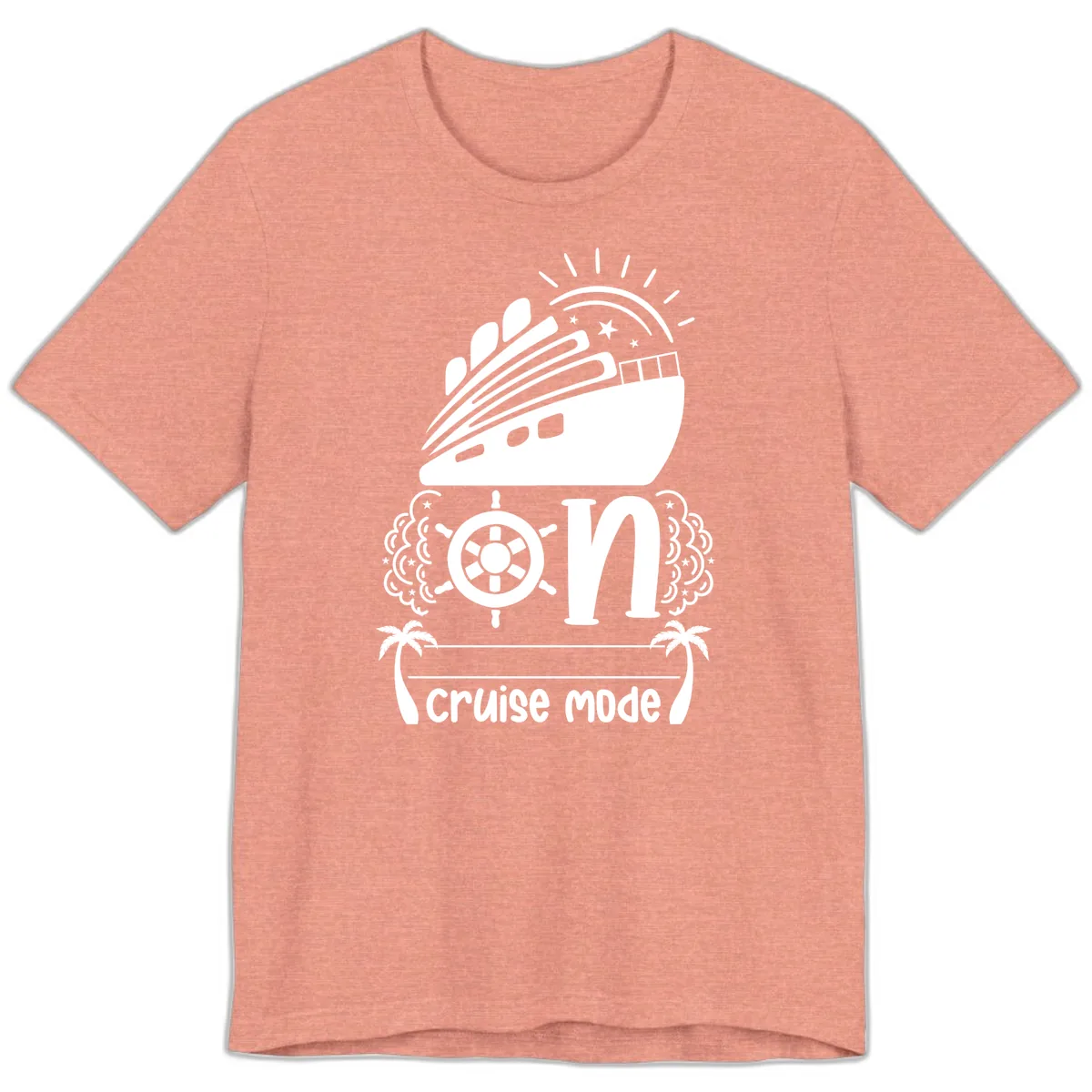 Cruise Mode On Premium T-Shirt in Heather Sunset