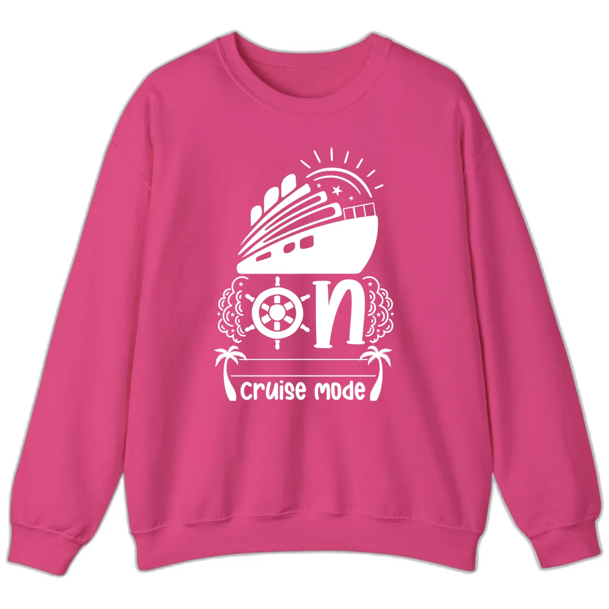 Cruise Mode On Sweatshirt in Heliconia