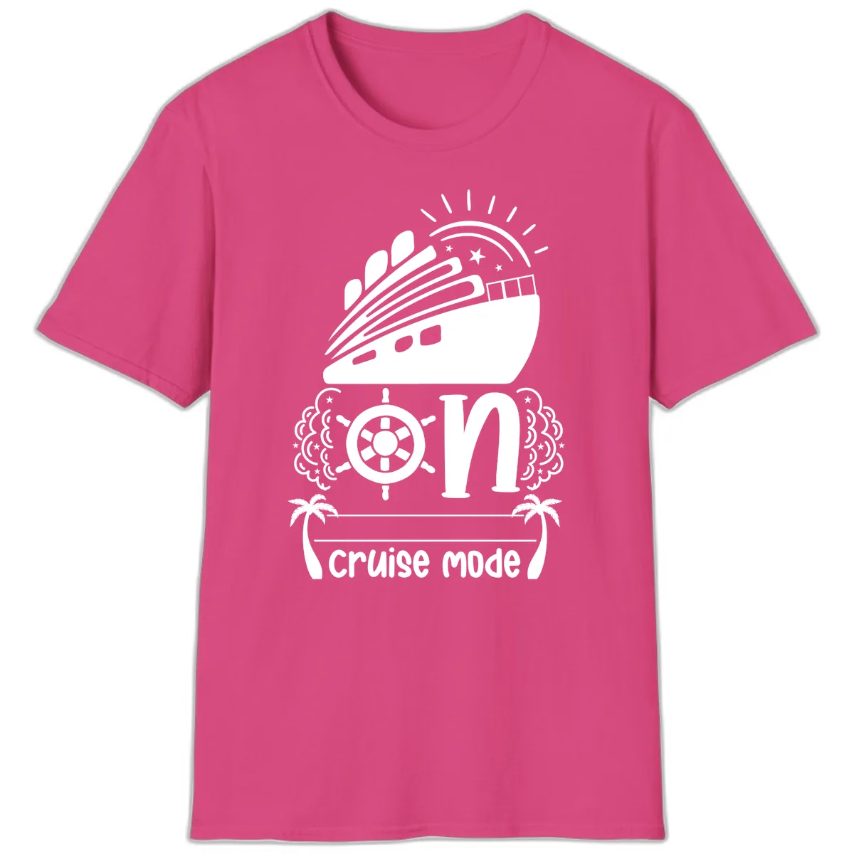 Cruise Mode On T-Shirt in Heliconia