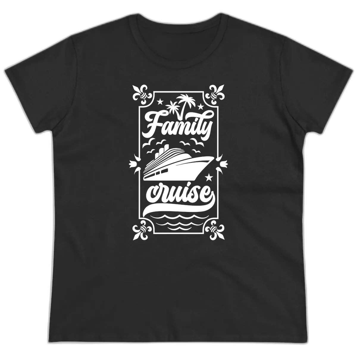 Family Cruise Getaway Ladies Tee in Black
