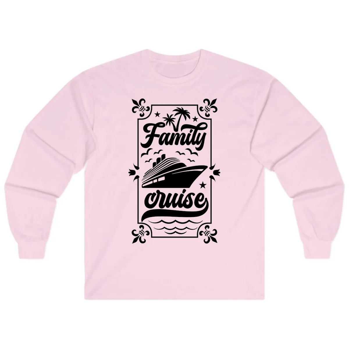 Family Cruise Getaway Long Sleeve in Light Pink