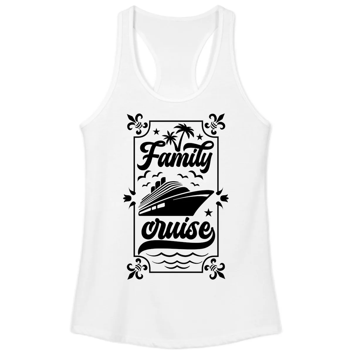Family Cruise Getaway Ladies Tank in White