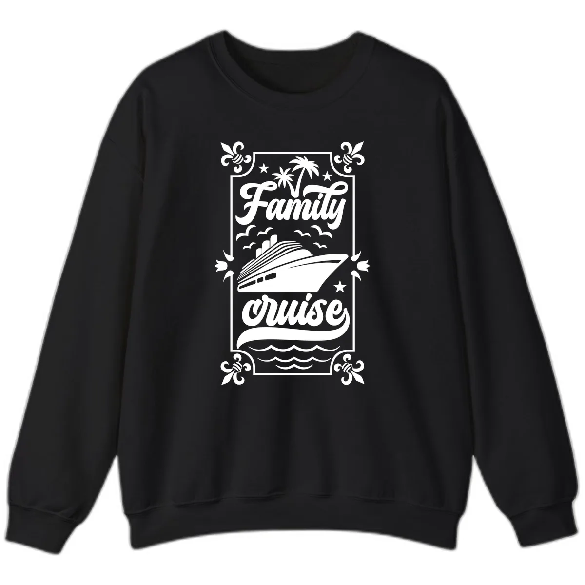 Family Cruise Getaway Sweatshirt in Black