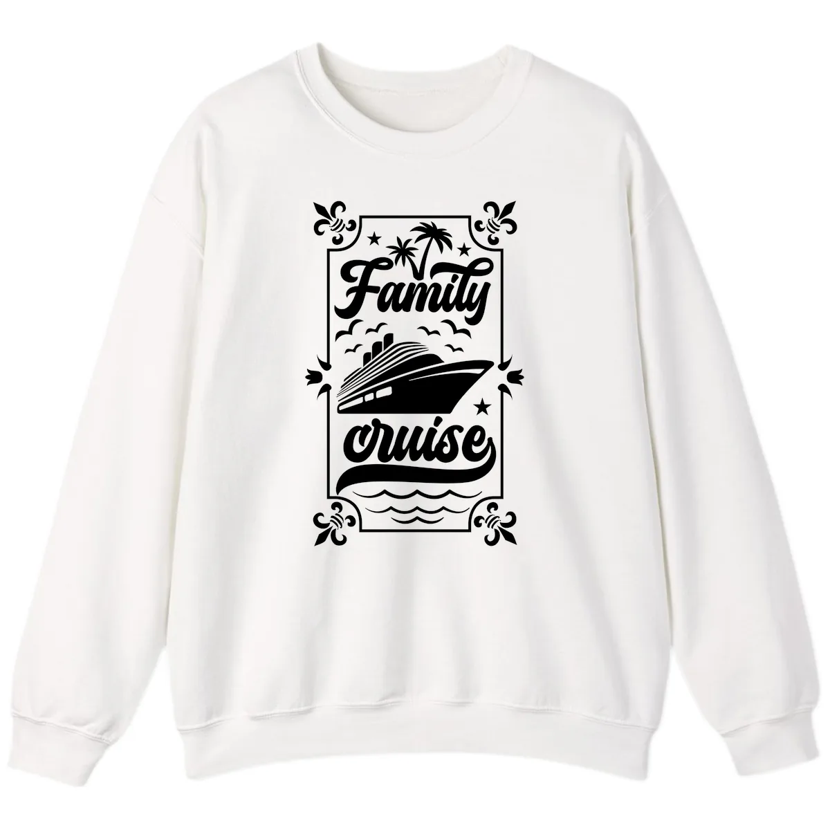 Family Cruise Getaway Sweatshirt in White